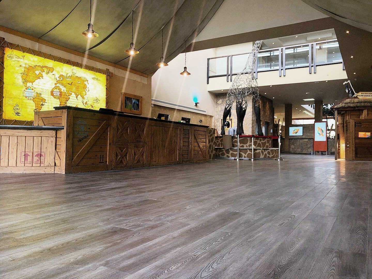 A commercial reception floor installed by CWC Flooring
